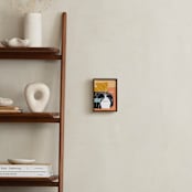 "Plant Life in White Ink" - Art Print in Peach cobbler by Deborah Velasquez - In a Room
