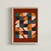 "Autumn" - Art Print in Maroon by Beth Vassalo - Framed