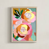 "Bursting Life" - Art Print in Prettiest Pink by cyrille gulassa - Framed