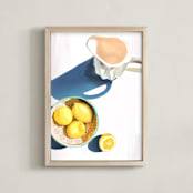 "Flatlay Lemon Study No.2" - Art Print in Lemon Yellow by Kinga Subject - Framed