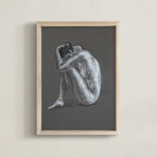 "Round" - Art Print in Charcoal Gray by Anne Morrison - Framed
