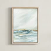 "Shimmering Coast II" - Art Print in Azure by Nicoletta Savod - Framed