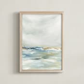 "Shimmering Coast I" - Art Print in Azure by Nicoletta Savod - Framed