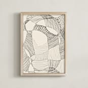 "Random Land II" - Art Print in Ivory Black by Catilustre - Framed