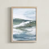 "Spring Freshet" - Art Print in Smokey Blue by Karen Kaul - Framed