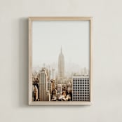 "New York City in Gold" - Art Print in Gold by Becca Beers - Framed
