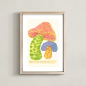 "mushrooms" - Art Print in Multicolor by Renée Stramel - Framed