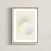 "Light of the Moon" - Art Print in Light Blue by Sarah Lund - Framed