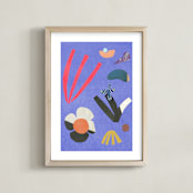 "at the bottom of the ocean" - Art Print in Deep Blue by Sumak Studio - Framed