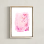 "Deconstructed Peonies" - Art Print in Passion Pink by Britt Mills - Framed
