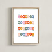 "Caterpillar ABC" - Art Print in Rainbow by Elif Sahin - Framed
