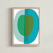 "seeds of blue" - Art Print in blue green by tina johnson - Framed