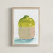 "Olive Vase" - Art Print in Olive by Lindsay Megahed - Framed