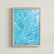 "Fern Fossil" - Art Print in Blue Sky by Lindsay Megahed - Framed