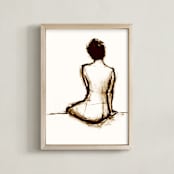 "Discerned" - Art Print in Burnt Umber by A Conger - Framed