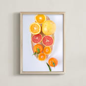 "Citrus Glory" - Art Print in orange by Giulia Doyle - Framed