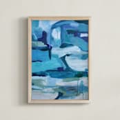 "Azure Thunder" - Art Print in Ocean Blue by Nicoletta Savod - Framed