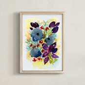 "All the Flowers" - Art Print in Navy by Lindsay Megahed - Framed