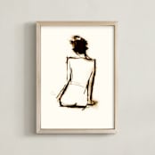 "Wistful" - Art Print in Burnt Umber by A Conger - Framed
