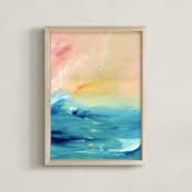 "Sunset Swim" - Art Print in Ocean by Lindsay Megahed - Framed