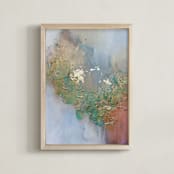 "Don't Stop Blooming #2" - Art Print in Turquoise Green by Christine Olmstead - Framed