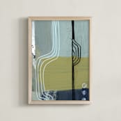 "Extract 2" - Art Print in Greyish blue by Bethania Lima - Framed