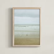"Seaside triptych" - Art Print in Bright Mint by Lying on the grass - Framed