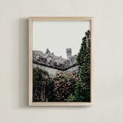 "Castles of Ireland" - Art Print in Grey and Dark Green by Becca Beers - Framed