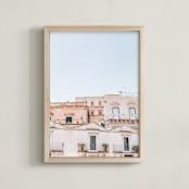 "Homes of Modica" - Art Print in Cream by LindseyErin - Framed