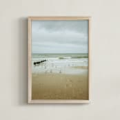 "Seaside triptych III" - Art Print in Bright Mint by Lying on the grass - Framed