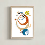 "Finding a New Balance" - Art Print in avian blue by ThirtyOne Illustrations - Framed