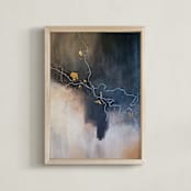 "Unto Ashes" - Art Print in Midnight Blue by Christine Olmstead - Framed