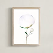 "Blooming Peony 01" - Art Print in Misty Blue by jinseikou - Framed