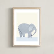 "Hullaballoo" - Art Print in Elly Blue by Jenna Skead - Framed
