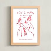 "Your Drawing: Portrait Custom Print" - Custom Print in Pink Grapefruit by Minted - Framed