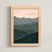 "Mountain Sky" - Art Print in Overlook Green by Becca Robinson - Framed