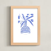 "Spring" - Art Print in Cobalt Blue by Pati Cascino - Framed