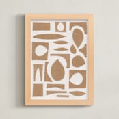 "Paper Cut-outs" - Art Print in Cappucino Brown by Alisa Galitsyna - Framed
