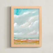 "Sea Shore" - Art Print in Sky by Lindsay Megahed - Framed