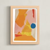 "Cut n' paste" - Art Print in Peach Orange by Stefania Copertini - Framed