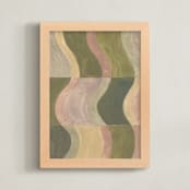 "Abstract geometry II" - Art Print in Moss Green by Lucrecia Caporale - Framed