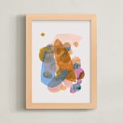 "color frenzy" - Art Print in Coral by Carrie Moradi - Framed