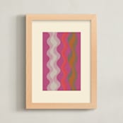 "Vibrant Waves" - Art Print in Magenta by Baumbirdy - Framed
