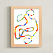 "Tangle" - Art Print in Rainbow by Nadia Hassan - Framed