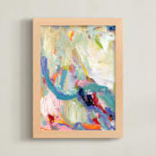 "In This We Delight I" - Art Print in Teal by Miriam Gitlin - Framed