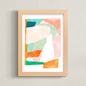 "Happy Memories nº2" - Art Print in Peachy Coral by Dominique Vari - Framed