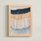 "Light Rustic Formation I" - Art Print in Slate Blue by Angel Walker - Framed
