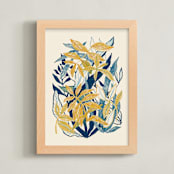 "My Hiding Place" - Art Print in Yellow Ochre by Catilustre - Framed
