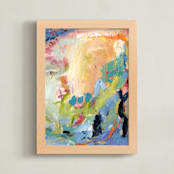 "In This We Delight II" - Art Print in Teal by Miriam Gitlin - Framed