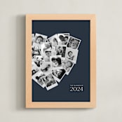 "Modern Heart Snapshot Mix® Cool Tones" - Framed Photo in Midnight Blue by Minted - Framed